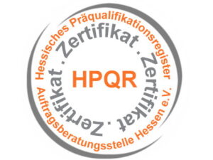 Hessisches Präqualifikationsregister (HPQR) Zertifikat Siegel